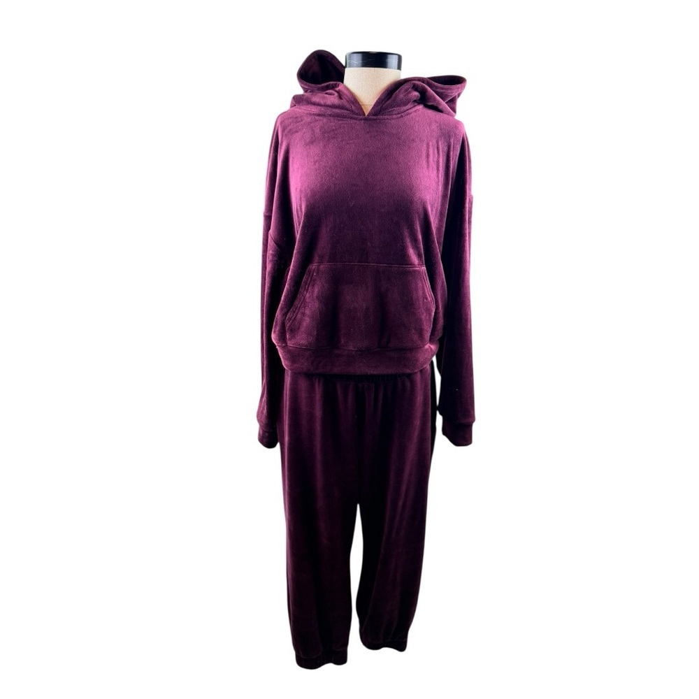 Express Rich Burgundy Velour Set